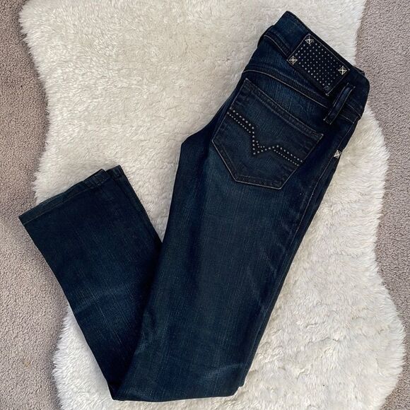 𝅺Diesel Matic Jeans Size 24 Faded Dark Wash Straight Leg - Picture 1 of 10